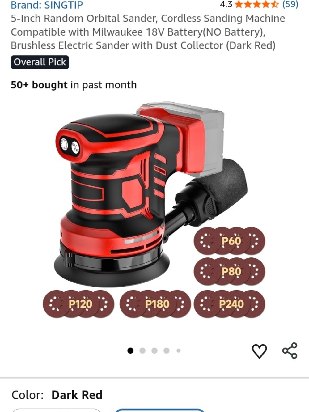 Iron Fist Cordless Sander — Red & Black